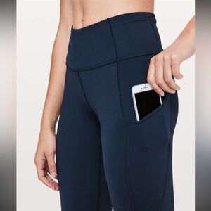 Lululemon Fast & Free 19” Crop Nulux Fabric with Pockets Size 4
